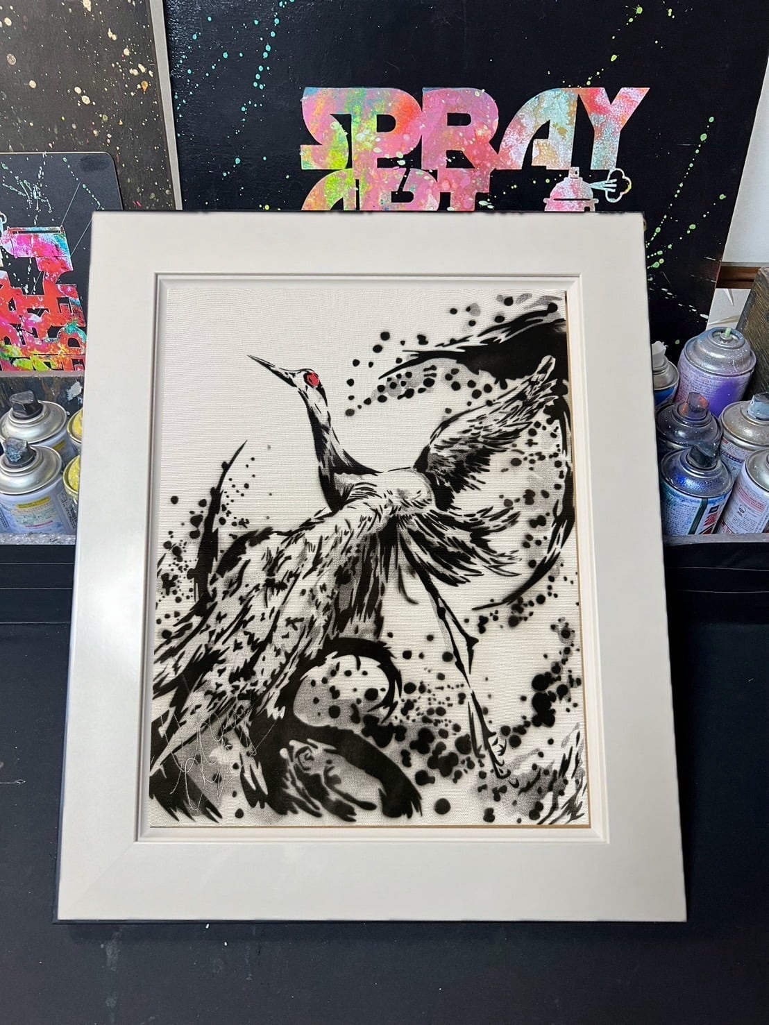 スプレーアートエデン カメ 絵画 サイズF6 原画 白額セット スプレー