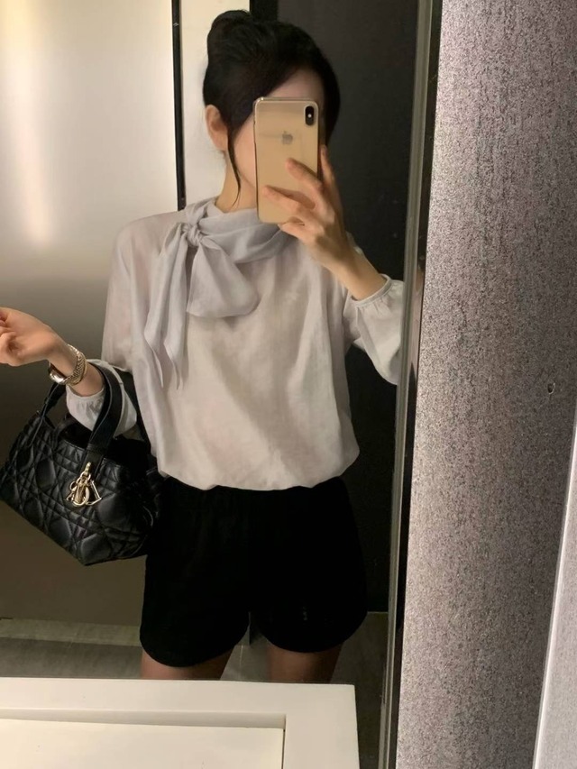 (予約) afarrier / Glossy blouse 3color