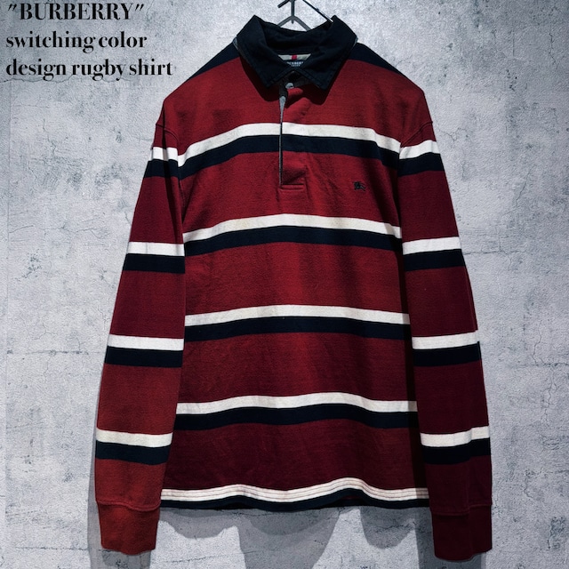 "BURBERRY"switching color design rugby shirt