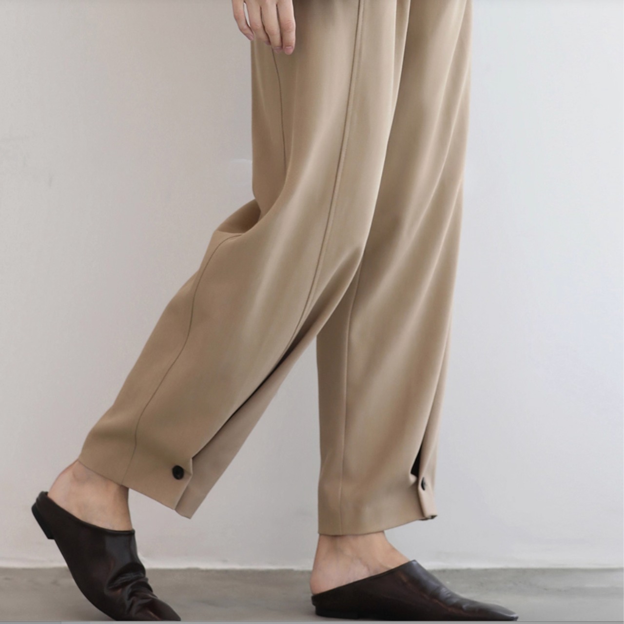 裾ボタン テーパード フルレングス パンツ 00040・画像6