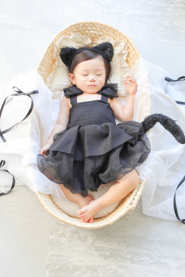 即納ふわふわラッフルドレス　black　