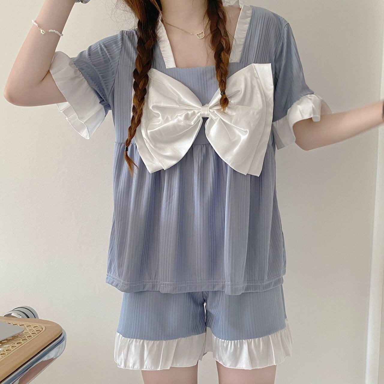 レディースサマースタイルカジュアル リボン 大人ガーリー スウィート キュート 夏物 1号婦人45812445619