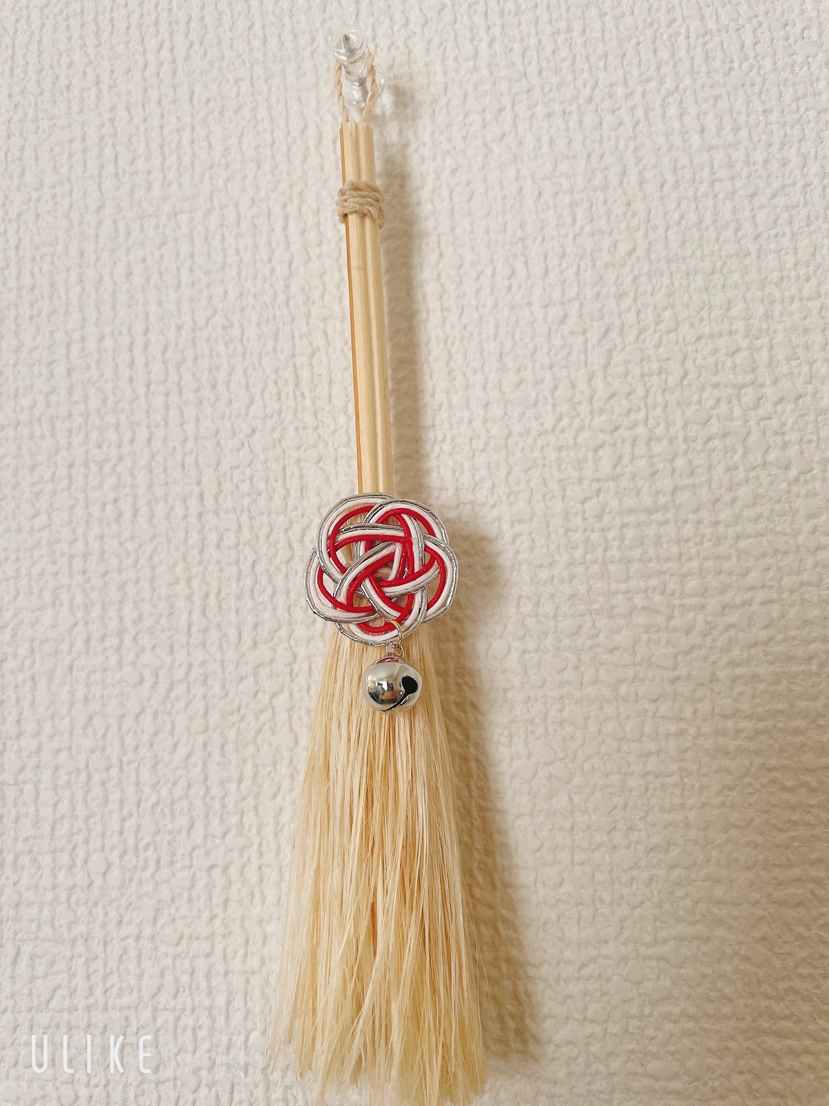 精麻ほうき【中】梅結び水引&鈴付 | アソウノカムナビ∞麻の御守り