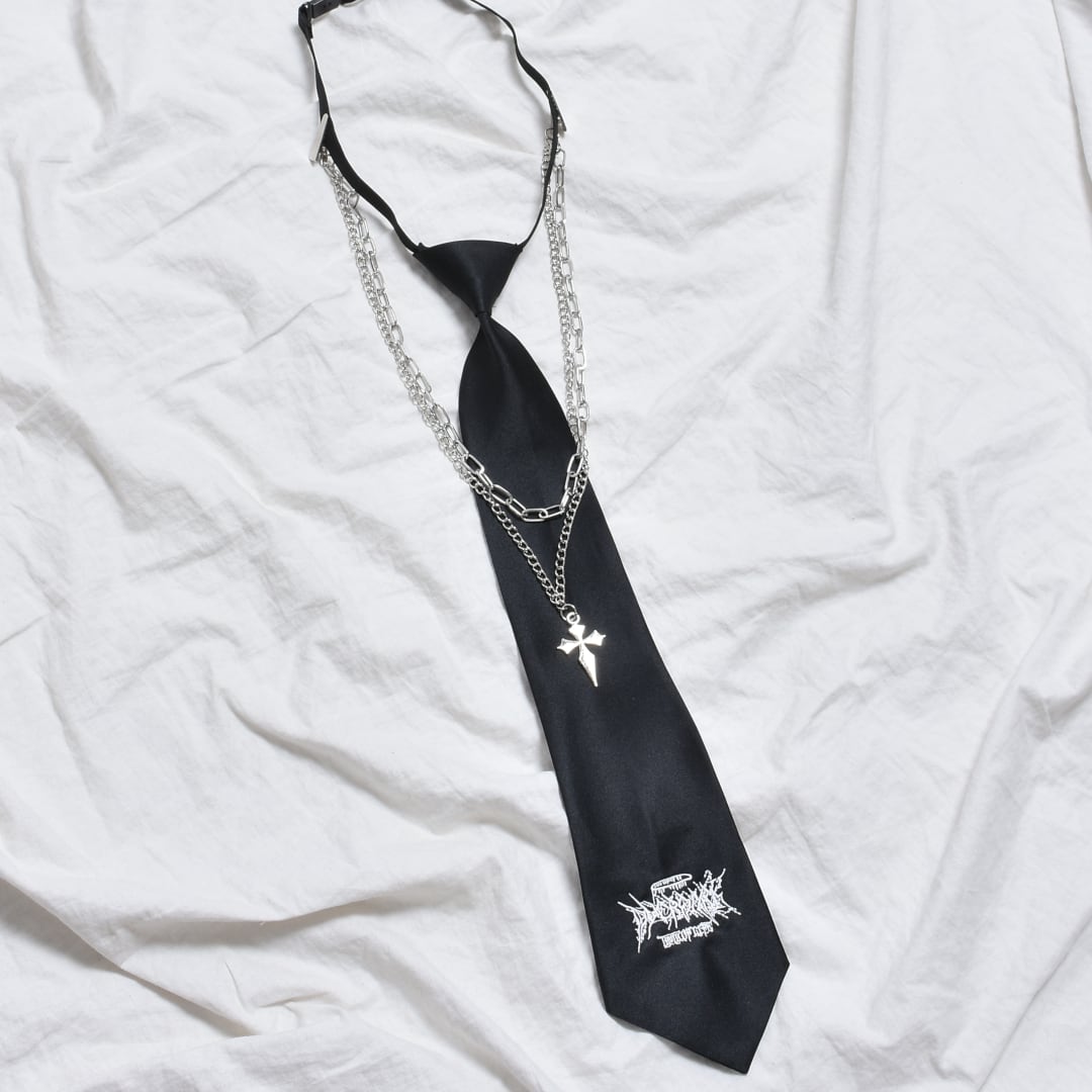 2点セット】ネクタイ×ネックレスセット(サブカルロゴ刺繍