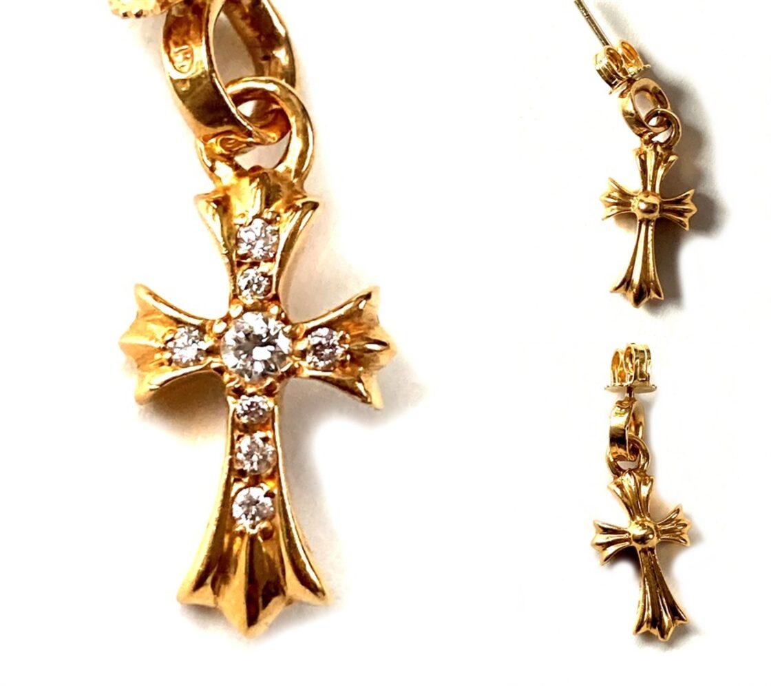 CHROME HEART クロムハーツ CHクロス 22K パヴェダイヤ ベビーファット 