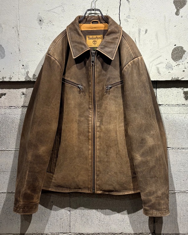 【Caka otto】“Timberland” Good Aging Loose Leather Jacket