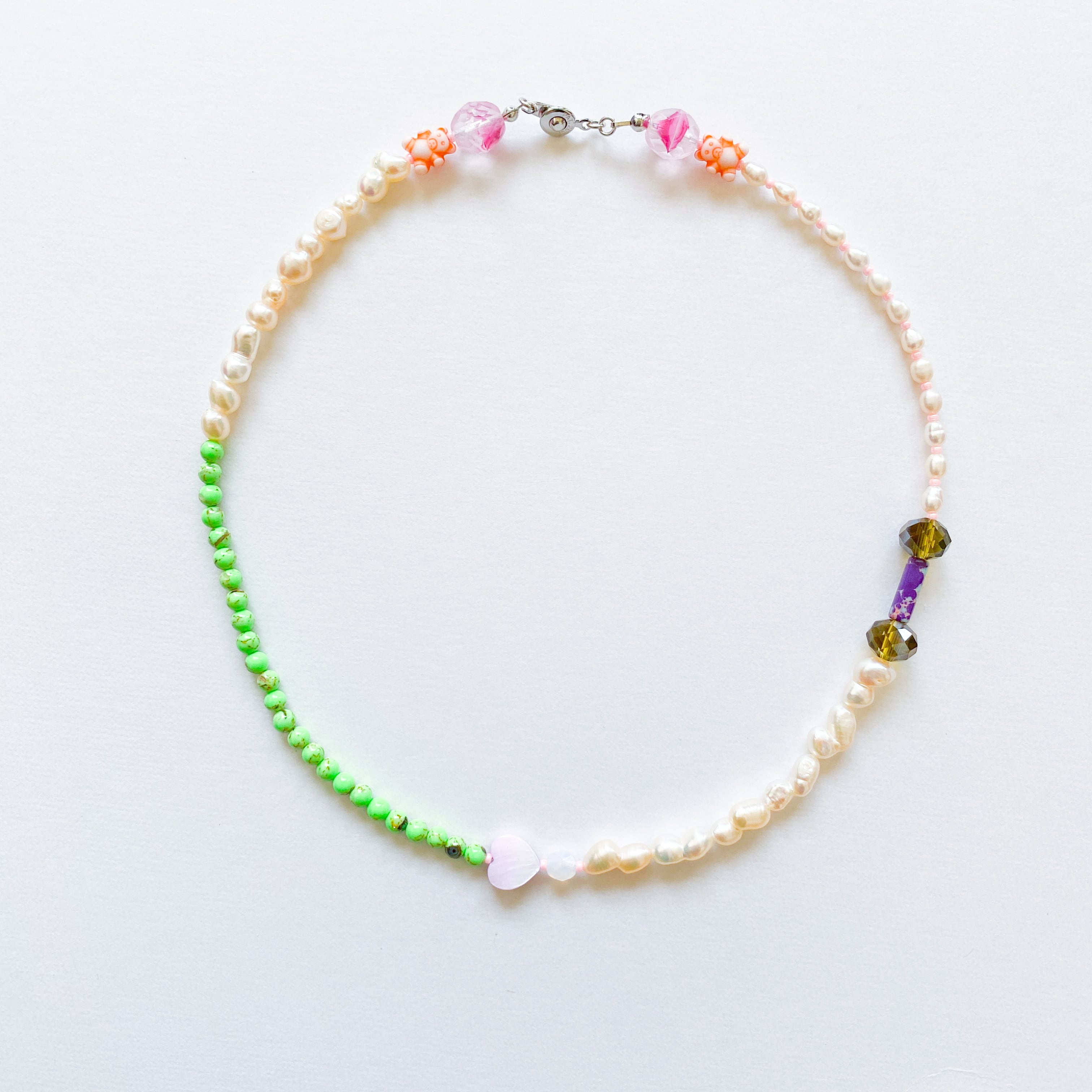 淡水パールとビーズのネックレス