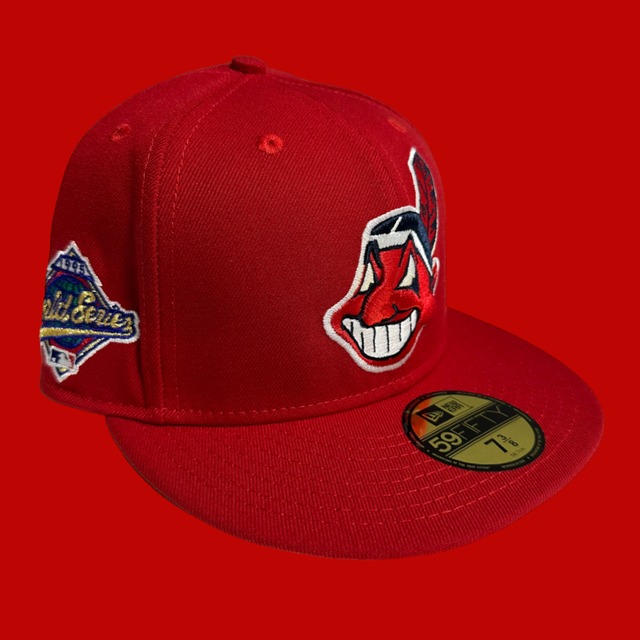 Cleveland Indians 1995 World Series New Era 59Fifty Fitted / Red (Pink Brim)
