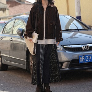 pocket ribbon short jacket　J00153