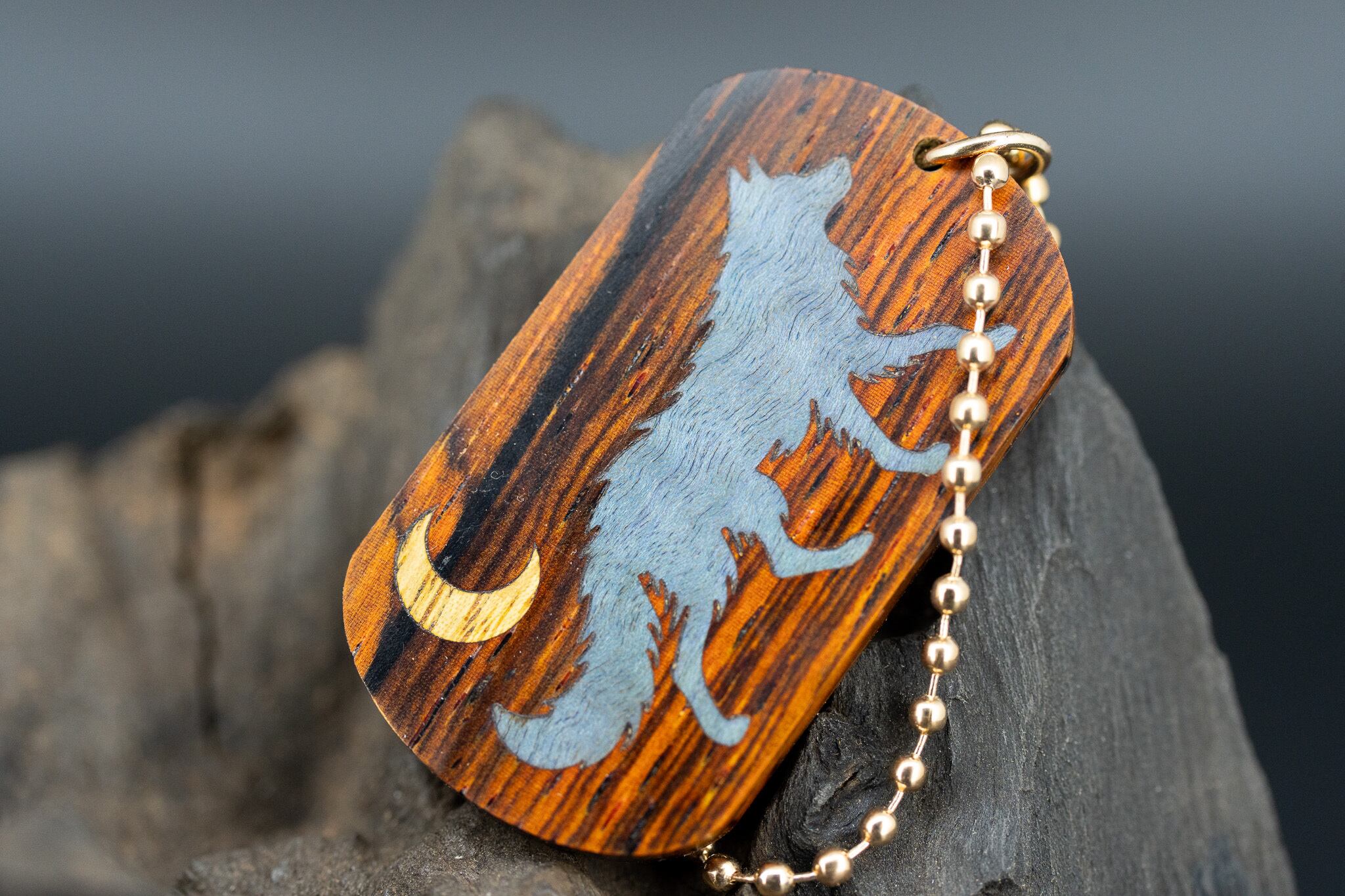 【 エスニックなローズウッド 】 ココボロ ドッグタグ象嵌 闊歩