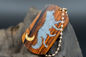 【 エスニックなローズウッド 】 ココボロ ドッグタグ象嵌 闊歩