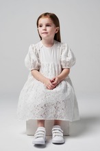 EMBROIDERY T-DRESS WHITE 7M-3Y