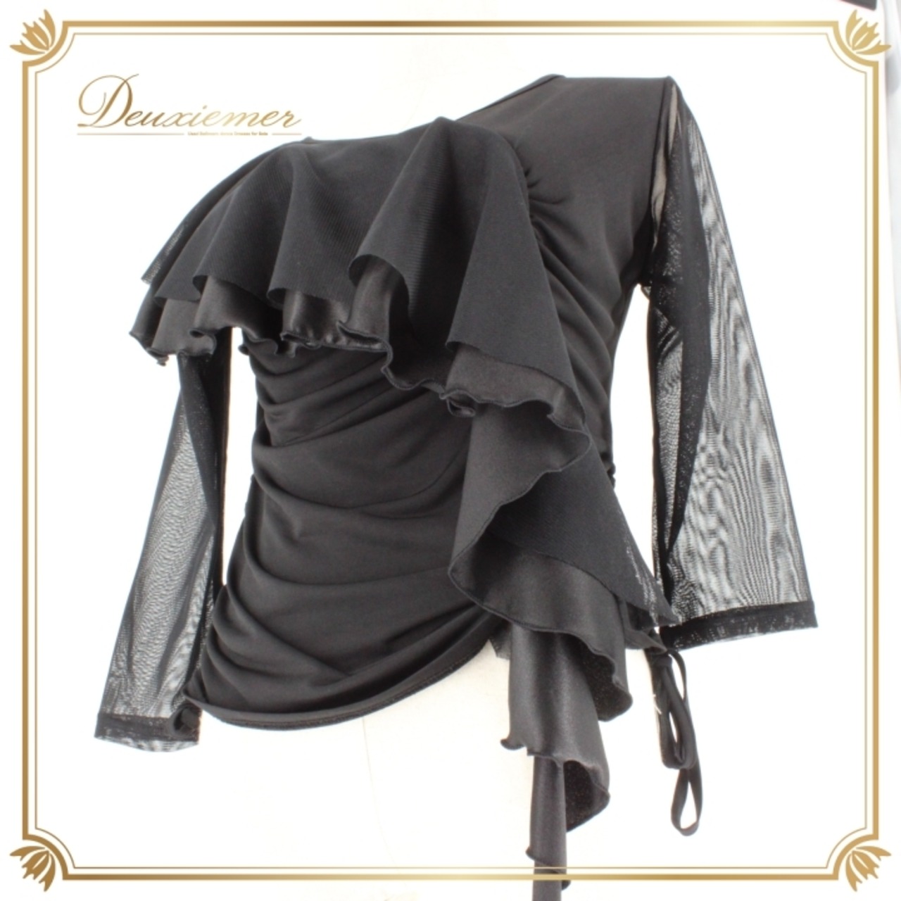 社交ダンス 衣装 スタンダード トップス レッスンウェア レディース Roger 黒 レース 長袖 ブラック系 無地 フォーマル 練習着 上品 オシャレ 高級感 着心地抜群 ストレッチ 大人 女性用 首元デザイン ルーズフィット 落ち着いた色合い ダンス用 トップス 半袖 結婚式 披露宴 パーティー プロ用 トレーニング 設計 シンプル スタイリッシュ ビジネスカジュアル 仕立て上げ シーン多様