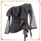 社交ダンス 衣装 スタンダード トップス レッスンウェア レディース Roger 黒 レース 長袖 ブラック系 無地 フォーマル 練習着 上品 オシャレ 高級感 着心地抜群 ストレッチ 大人 女性用 首元デザイン ルーズフィット 落ち着いた色合い ダンス用 トップス 半袖 結婚式 披露宴 パーティー プロ用 トレーニング 設計 シンプル スタイリッシュ ビジネスカジュアル 仕立て上げ シーン多様