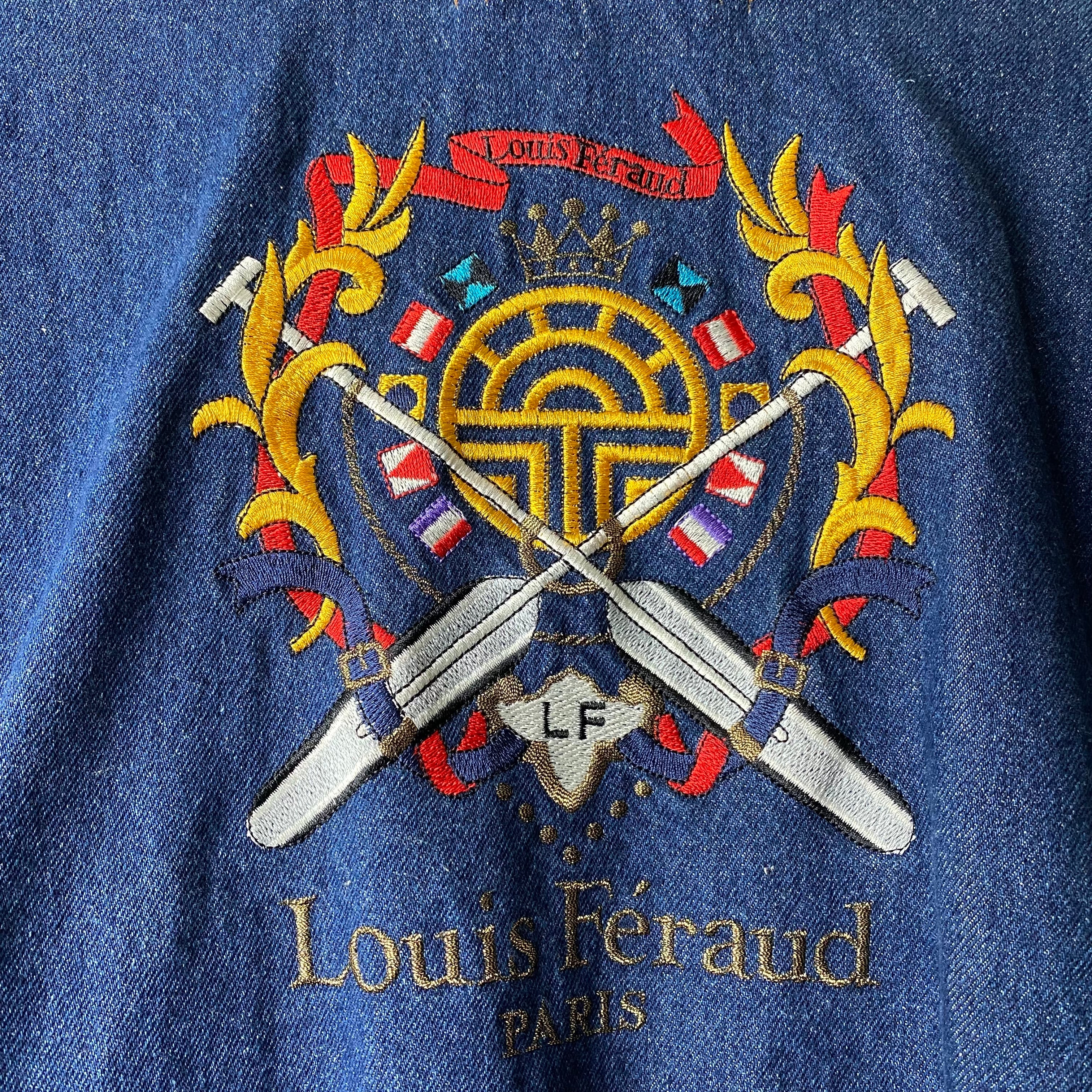 old LOUIS FERAUD logo embroidery denim blouson | NOIR ONLINE