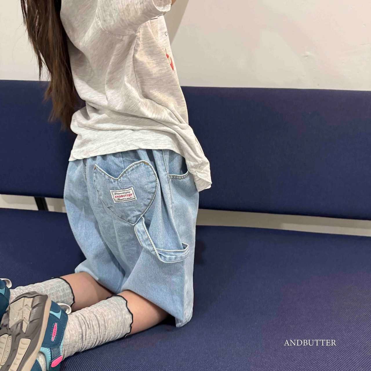 【and butter】ハートループパンツ  ライトブルー 90~120cm - 7