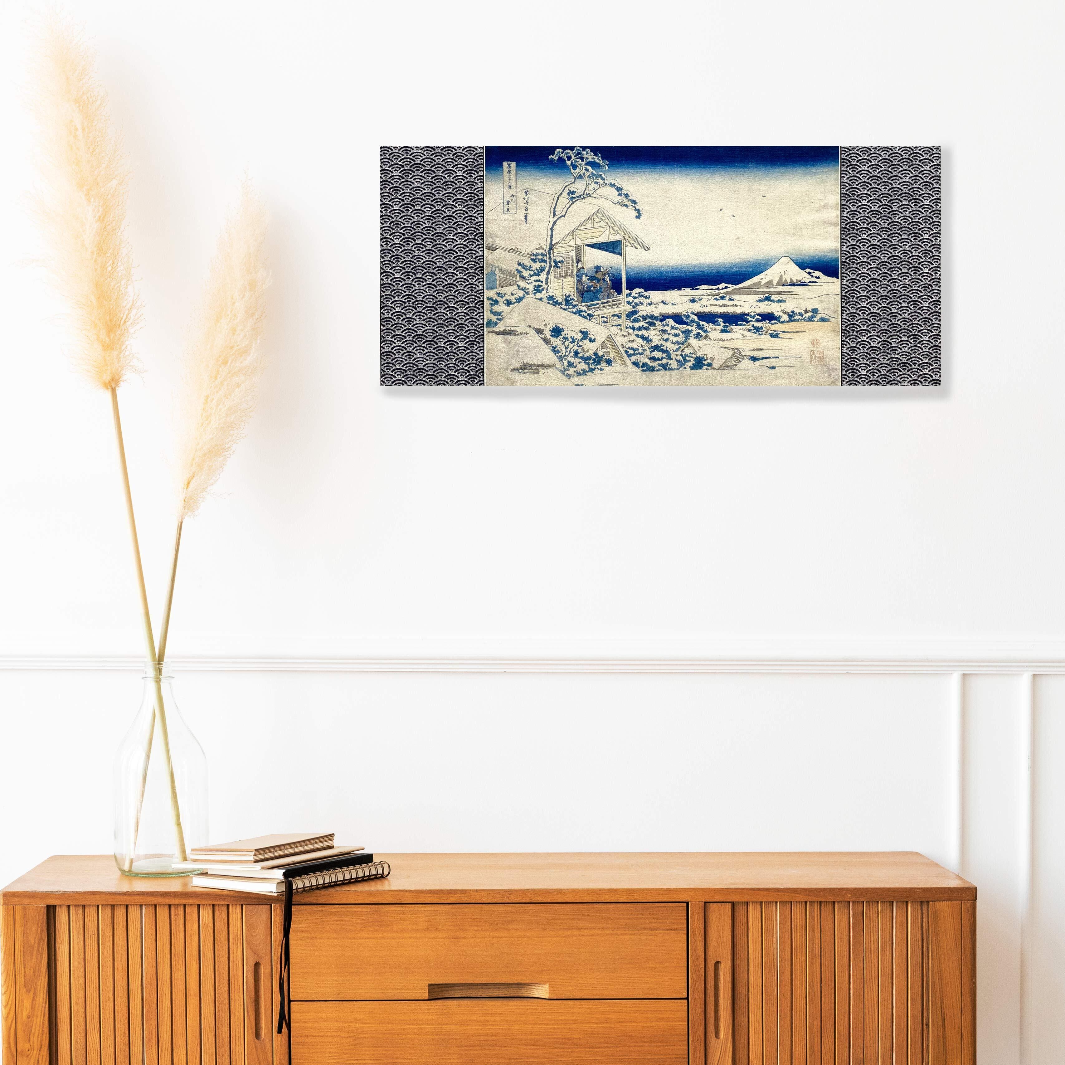 冨嶽三十六景 磯川雪ノ旦 葛飾北斎 アートパネル 600✖︎260