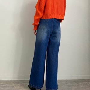 ミカーレミカーレ MICALLEMICALLE　Cafede indigo 　フロントクロスワイドdenim