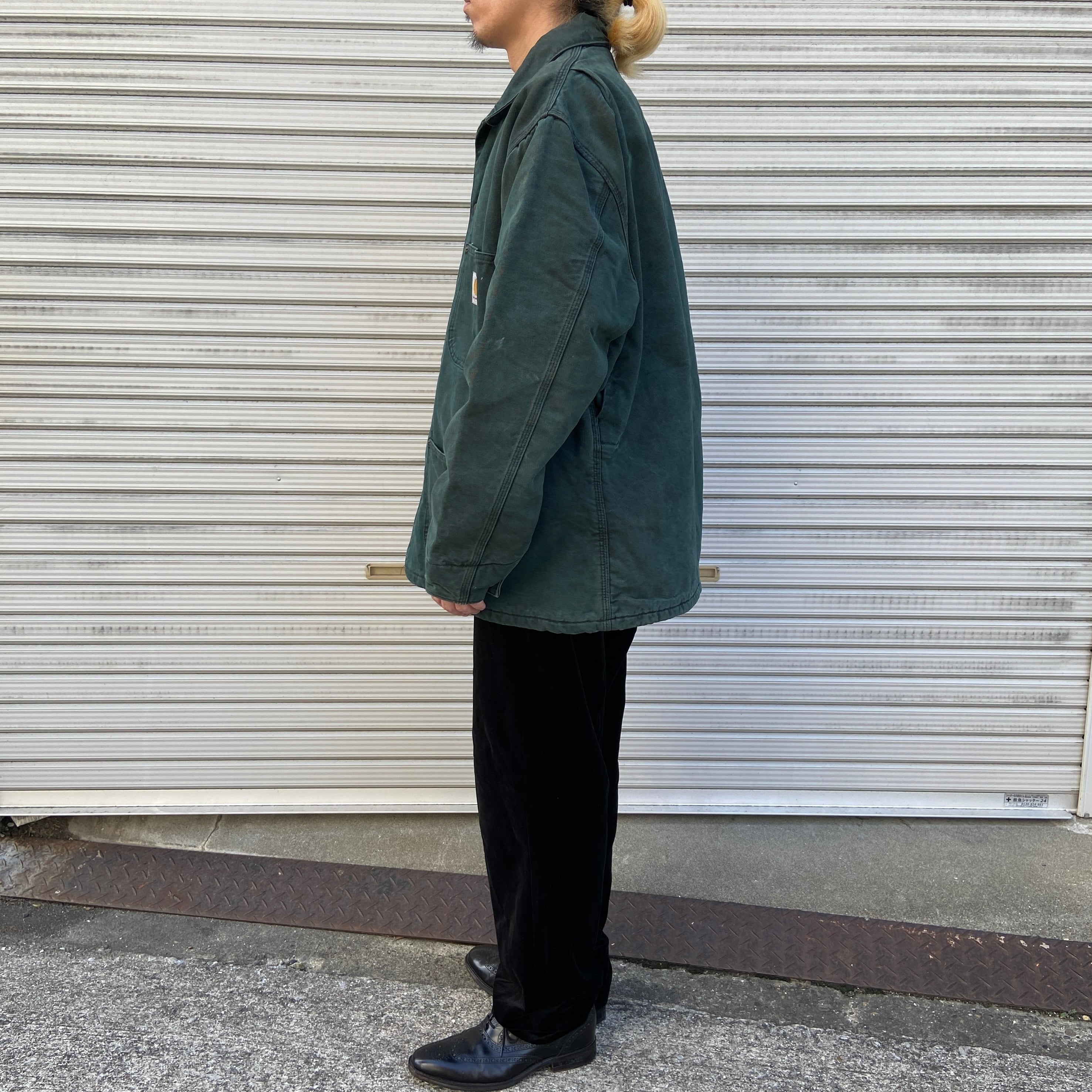80s USA製 carhartt ミシガンチョアコート カバーオール 緑 L | 古着屋 Uan