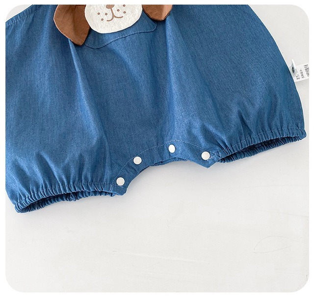 【BABY】いぬフェイスデニムサロペットロンパース - 13