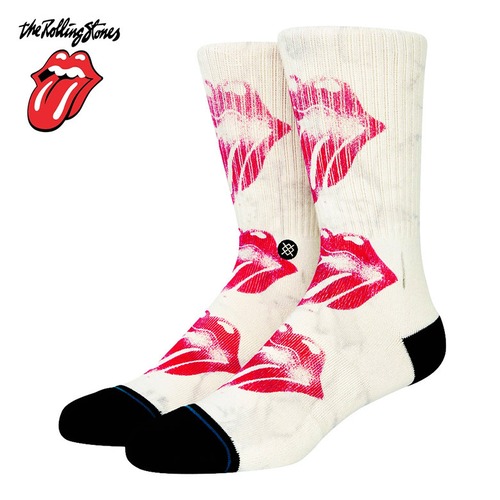 【st-licks】Stance x The Rolling Stones Licks Socks ( Offwhite ) CREW Socks スタンス 靴下 ソックス オフホワイト スケート スケーター ストリート アウトドア