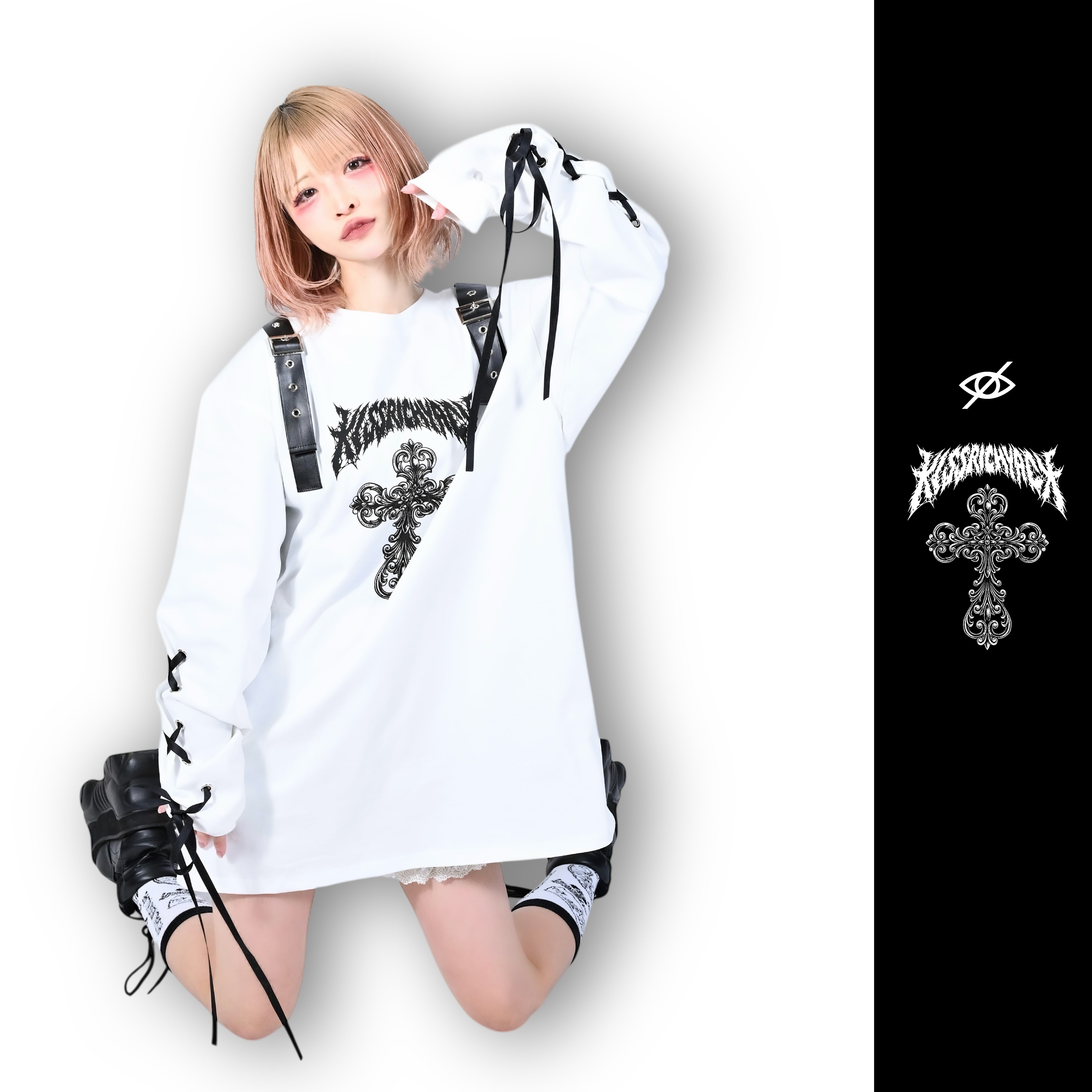 sleeve spindle ribbon longT」 | KRY clothing