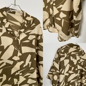 【受注予約：7月下旬入荷予定】クールタッチ幾何学デザインSH/カーキ