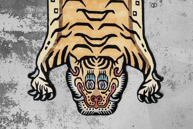 Tibetan Tiger Rug 《Lサイズ•シルク・オリジナル3・シグネチャーイエロー163》チベタンタイガーラグ