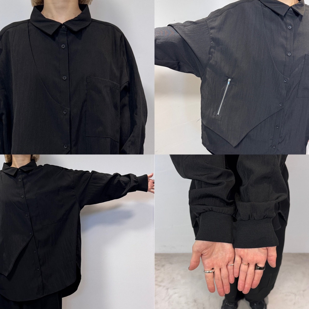 zipデザインオーバーSH/ブラック