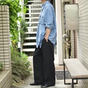 SINTOMO design tuck wide slacks
