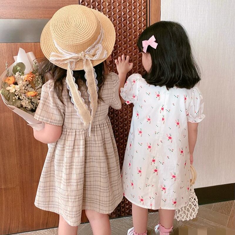 予約】 夏ヨーロッパ&アメリカの女の子中学生子供綿刺繍甘いドレス 
