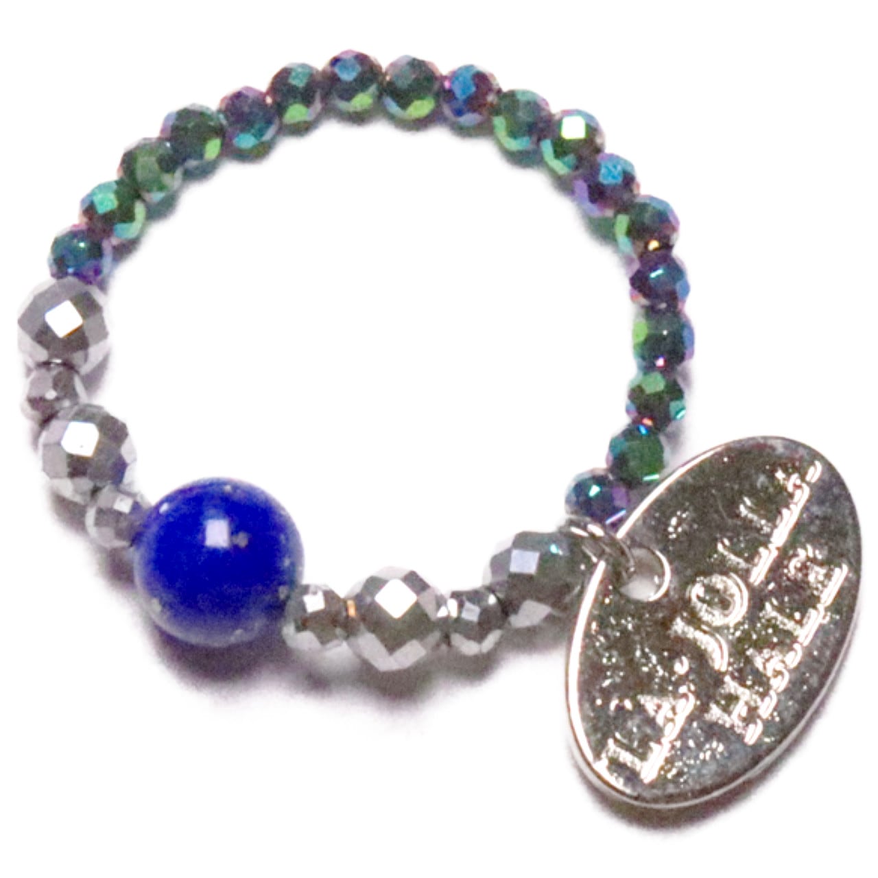 Starry Sky Fragment】ラピスラズリ×マルチカラーヘマタイト リング