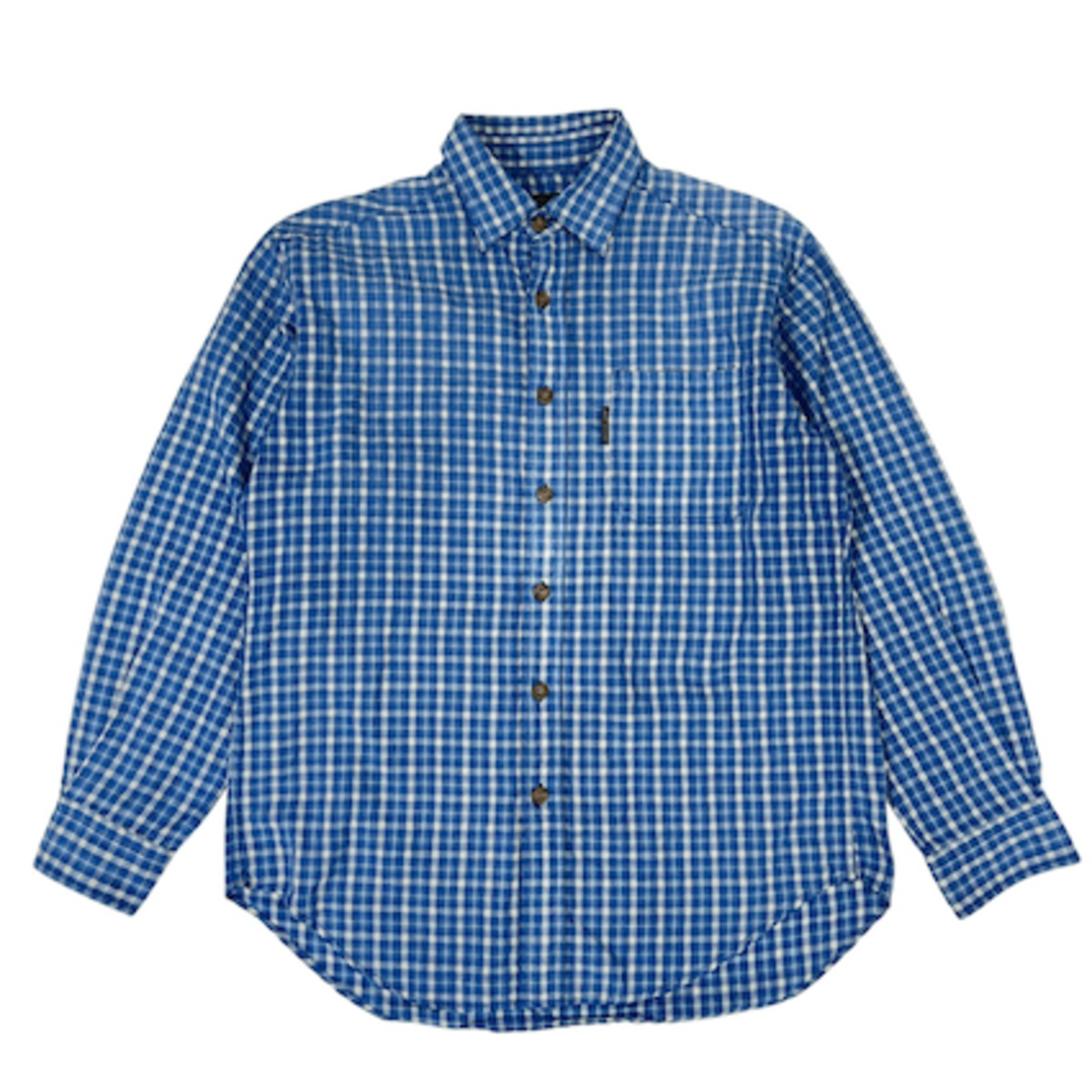 90s TARAS BOULBA タラスブルバ チェック 長袖シャツ S/ブルー/メンズ