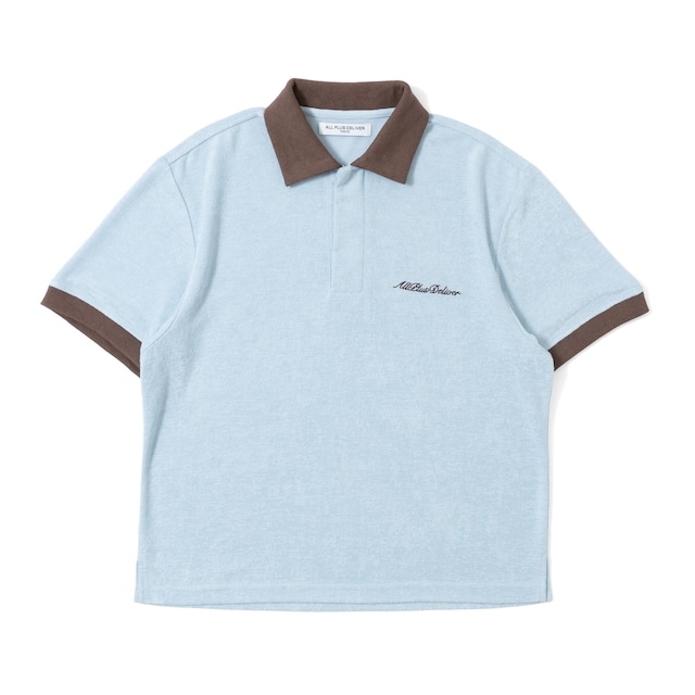 APD LOGO PILE POLO SHIRT / LIGHT BLUE