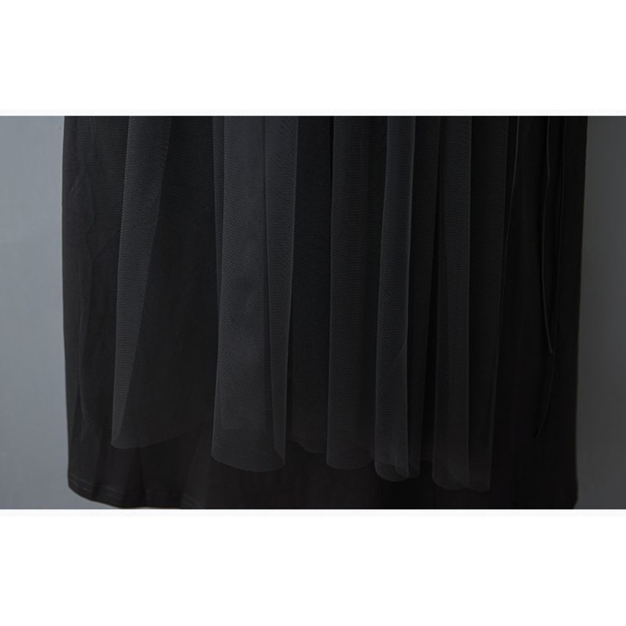 チュール切替 アシメトリー ワンピース 30203