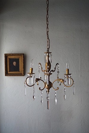 雫に曲 オリエンタルなシャンデリア-vintage glass chandelier
