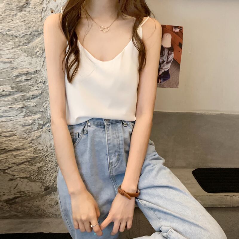 ホワイトサマースタイルバックノースリーブトップス 夏物 試着室49654156179