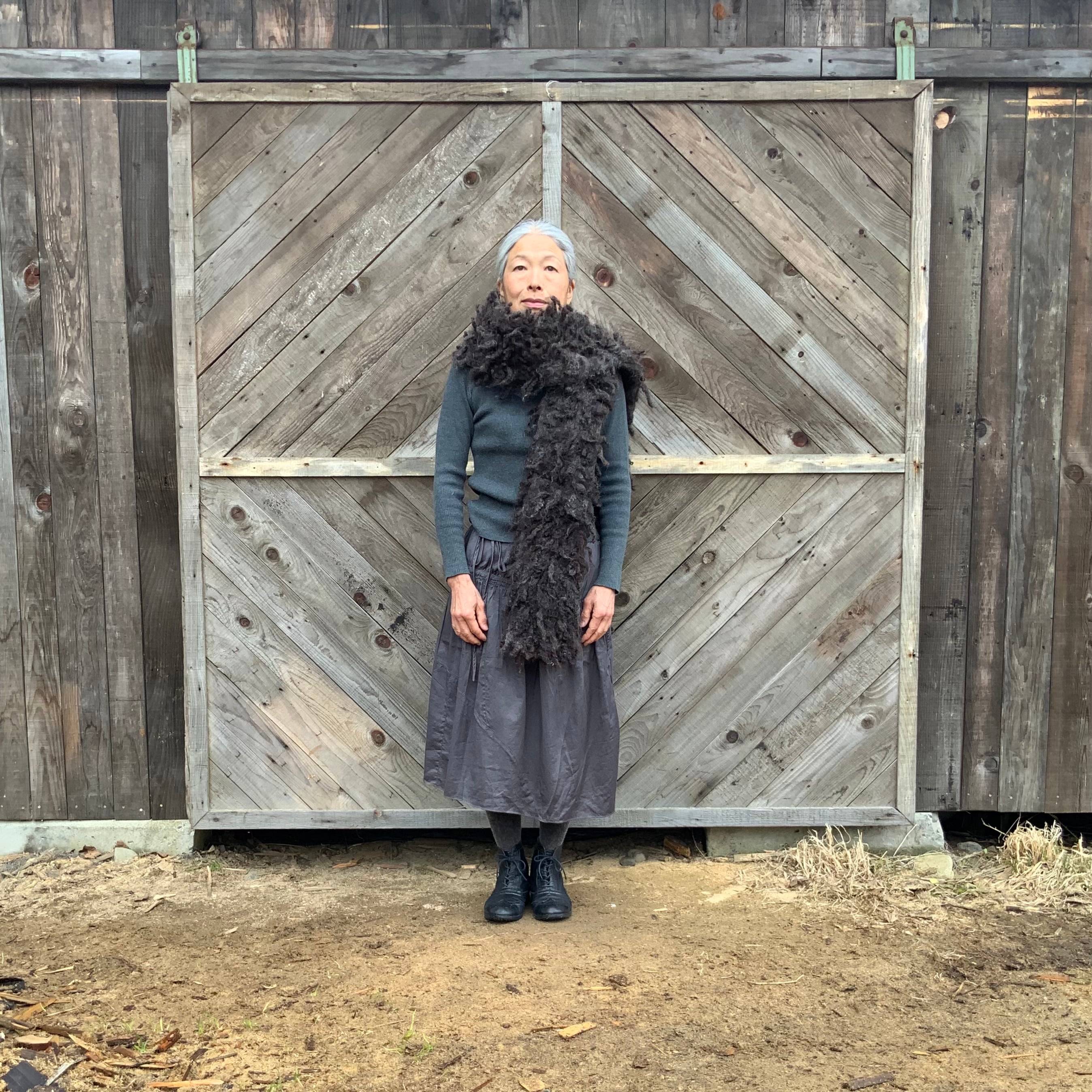 北欧展、eldblå 100%ゴットランドウールマフラー 北欧展、eldblå 100%ゴットランドウールマフラー