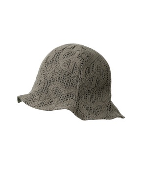 Sasquatchfabrix./ 24SS-GOH-003 ”LOVE & PEACE”  LACE TULIPE HAT(OLIVE × OLIVE)