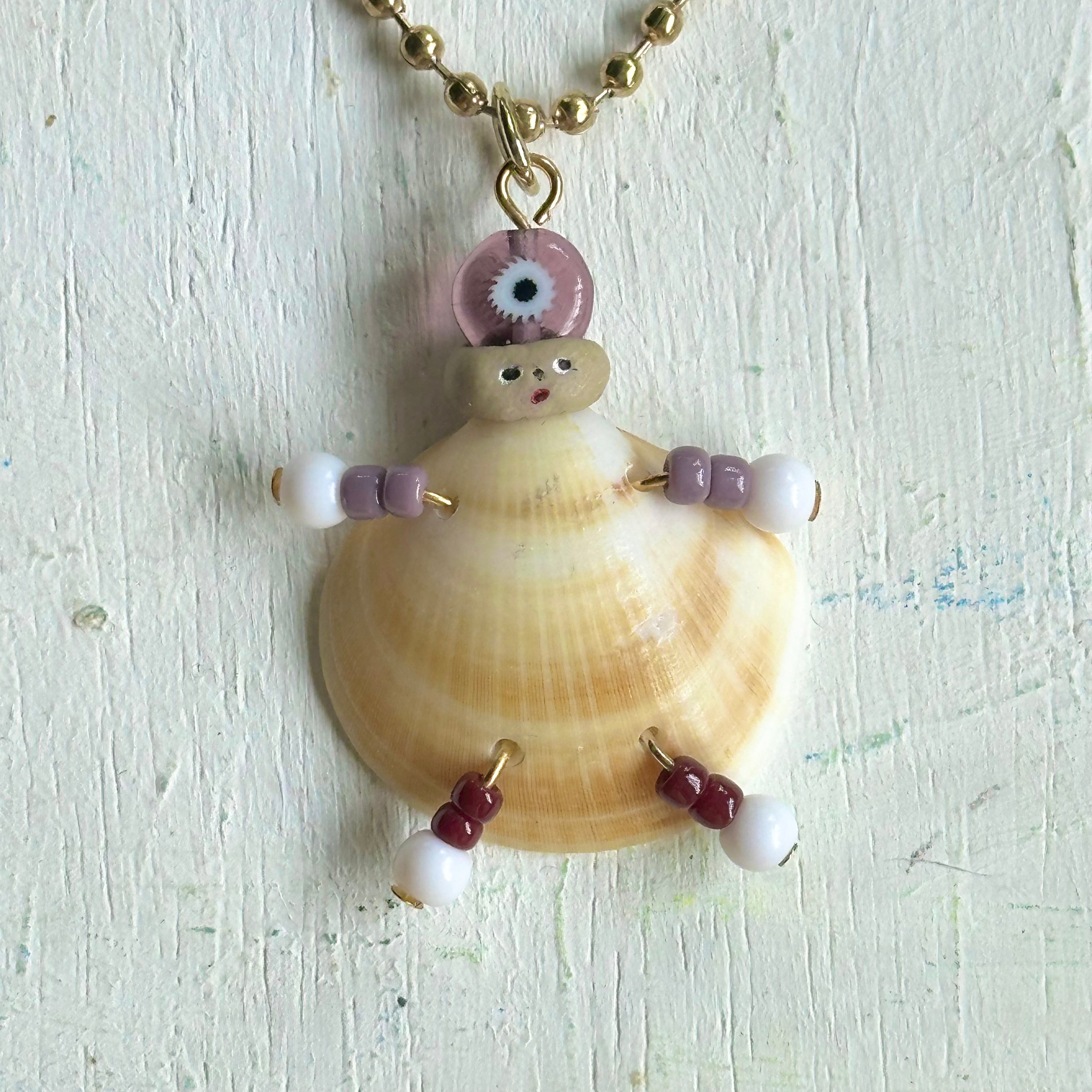 貝殻ドールのペンダント(チェーン) | 貝殻こけし舎