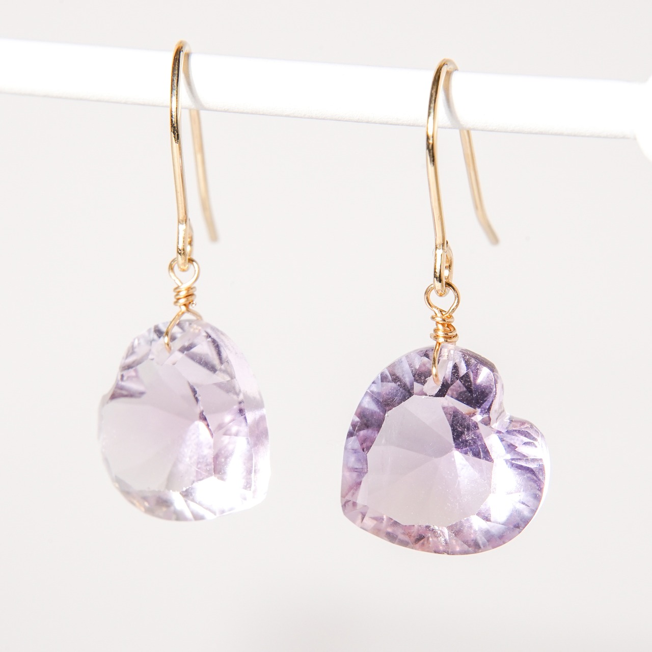 【ピンクアメシスト】ハート ピアス・イヤリング