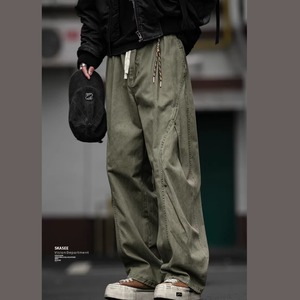 Double Pleated Studded Work Pants（LMU0242）