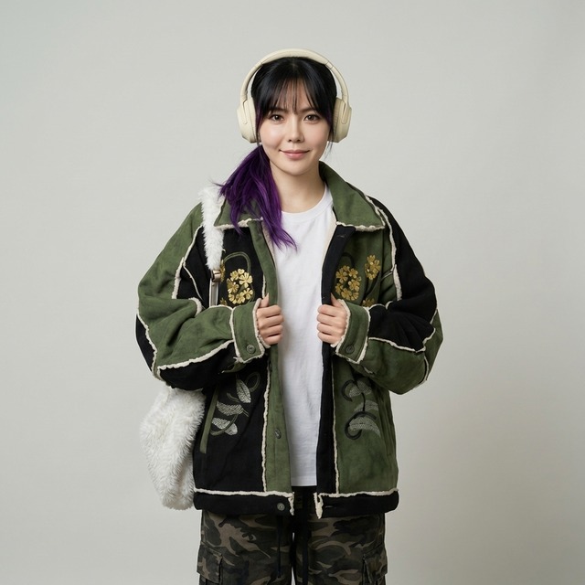 フラワーポロカラーあったかジャケット　【001344】