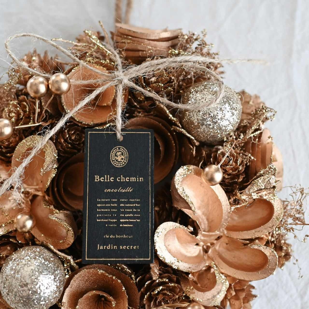 どんぐりアート♡ナチュラルリース　ブランコ付き♡ どんぐりアート 雪の妖精 シマエナガ リース - COMAME-MAMA'S GALLERY