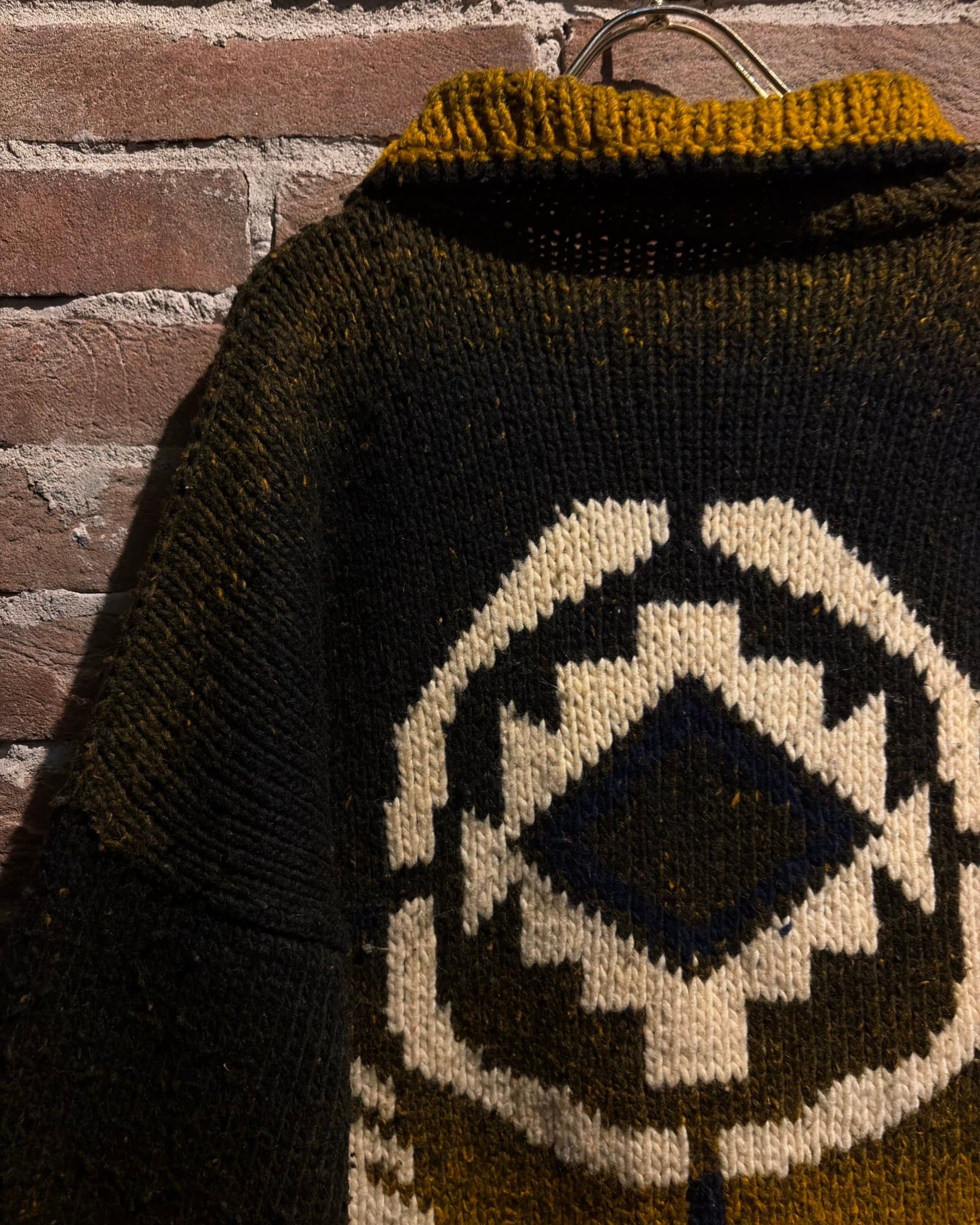 Caka act3】Ethnic Motif Vintage Zip Up Ecuador Knit | Caka(カカ