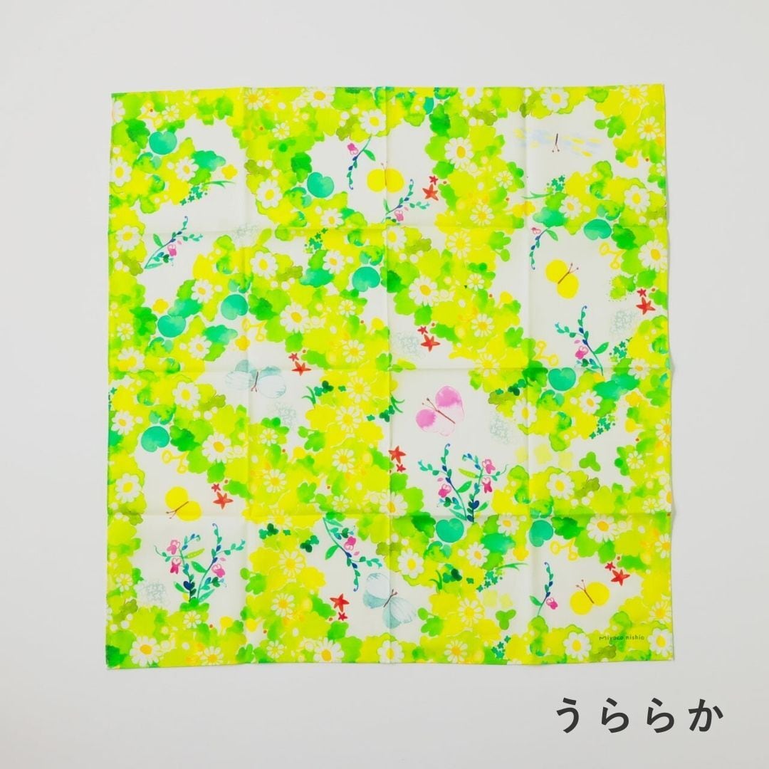 Miyaco nishio 西尾都 スカーフにもなる水彩画ハンカチ ハンカチ