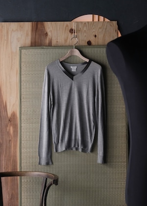 DRIES VAN NOTEN gradation v neck silk knit