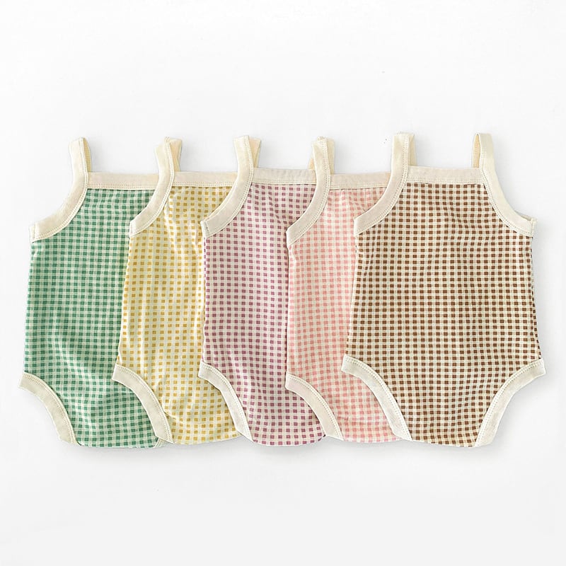 BABY TRIANA キャミソールロンパース　12-24m BABY】夏作韓国風チェック柄キャミソールロンパース | 韓国子供服通販