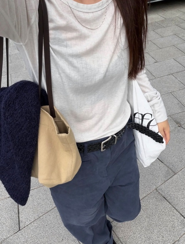 (予約) taffeta / Wool ribbed tee 4color