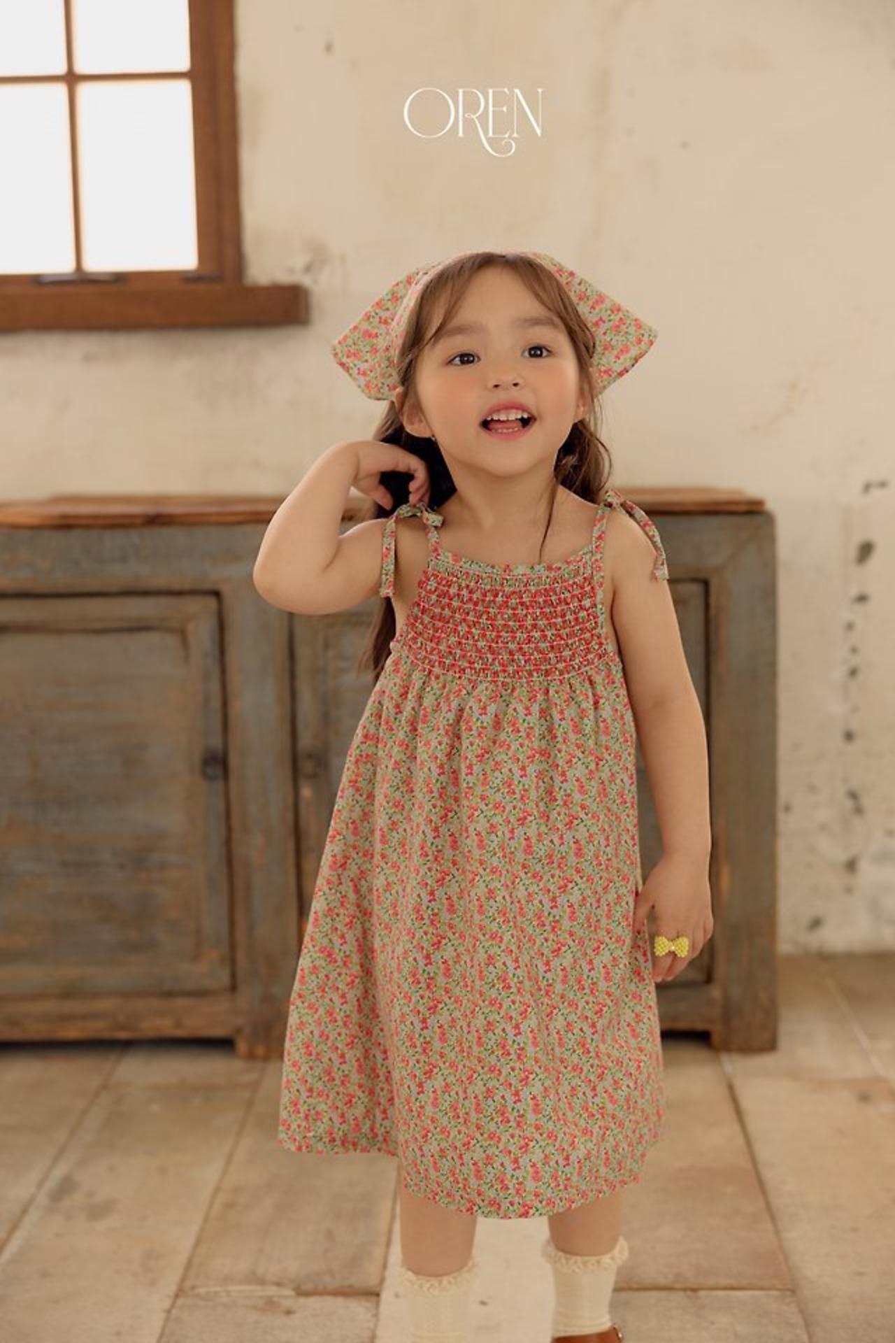 [Oren] Rosera Smoke Strap Dress / [오렌] 로제라스모크끈원피스